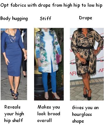 8 body shape wear clothes with drape at high hip