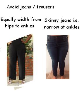A body shape avoid jeans shapes