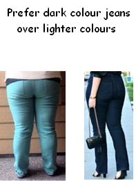 A body shape avoid jeans in light colour