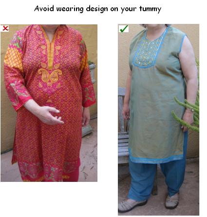 Avoid design on tummy