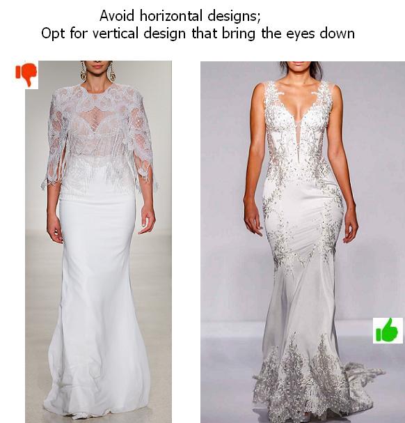 V body shape (Broad shoulders)- Wedding gowns – 7 Body shapes